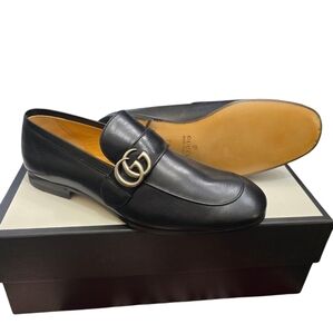 Gucci GG Men's Black Leather Loafers